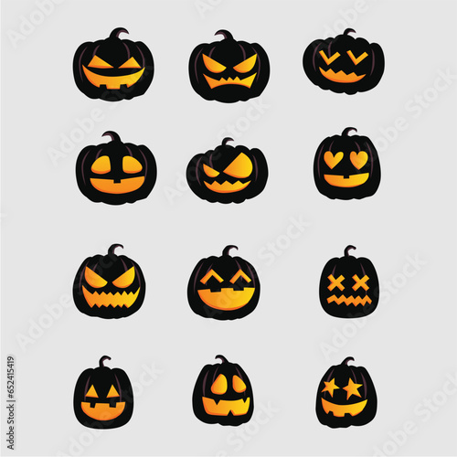 set of logo halloween vector illustration	