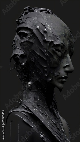 statue of a person, art code is black