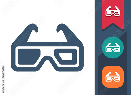 3D Glasses Icon. Cinema, Movie