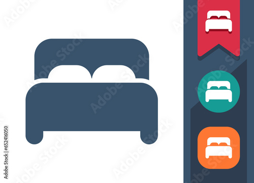 Bed Icon. Bedroom, Furniture