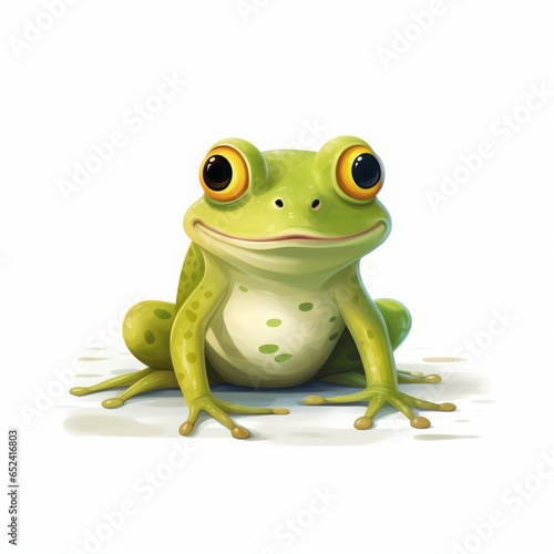frog color cartoon drawing on white background.