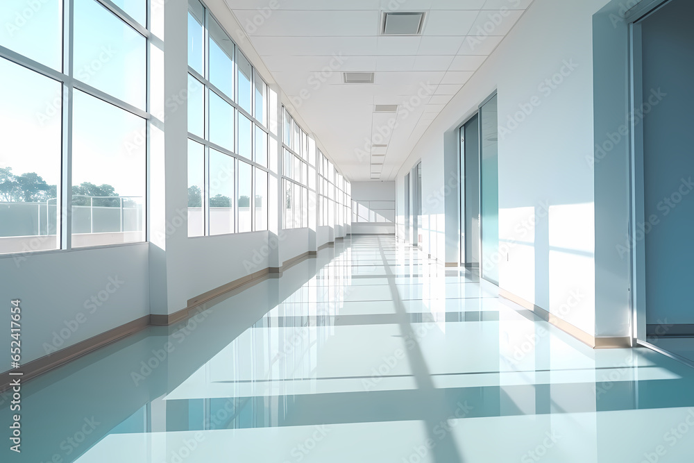 corridor with an empty hallway in the style of blurred landscapes corridor with an empty hallway in the style of blurred landscapes