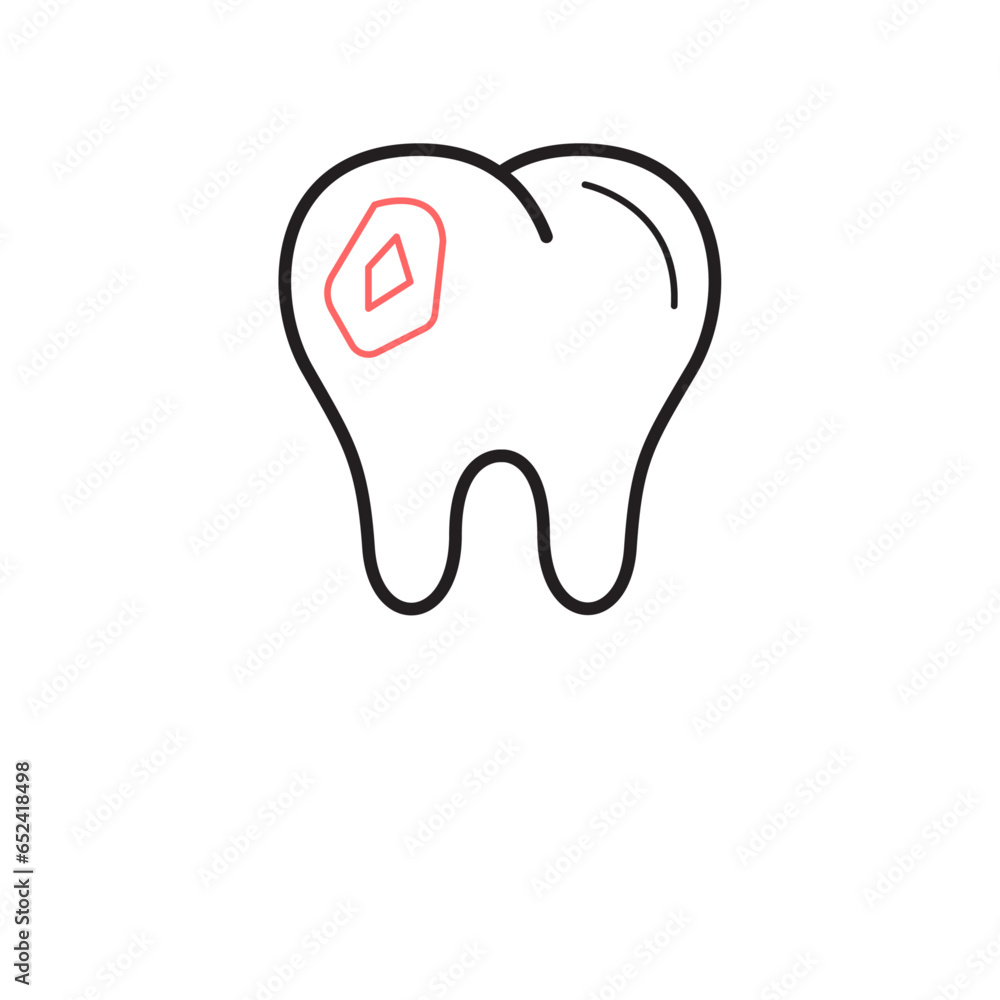 Caries: Caries, Plaque icon. Caries: Caries, Plaque icon.