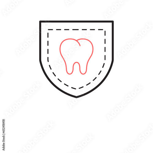 Protecting teeth, icon.