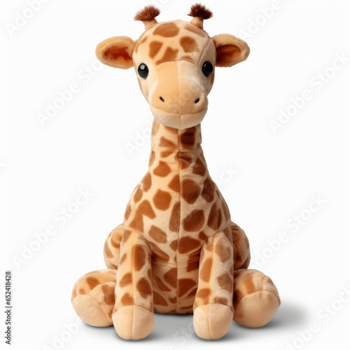 Toy giraffe on white background

