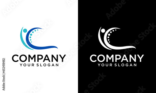 back bone logo concept for orthopedy logo company. back bone is symbol spirit, health and live. vector logo, symbol, sign, or mark design illustration