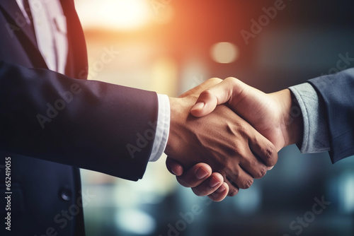 businessman shaking hands at business meeting