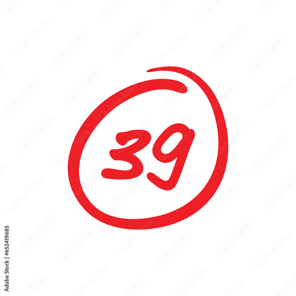 39 points test score, thirty nine points exam results - Vector 39 points test score, thirty nine points exam results - Vector