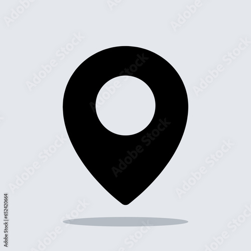 Location icon vector. Pin icon logo design. Pointer symbol isolated on gray background