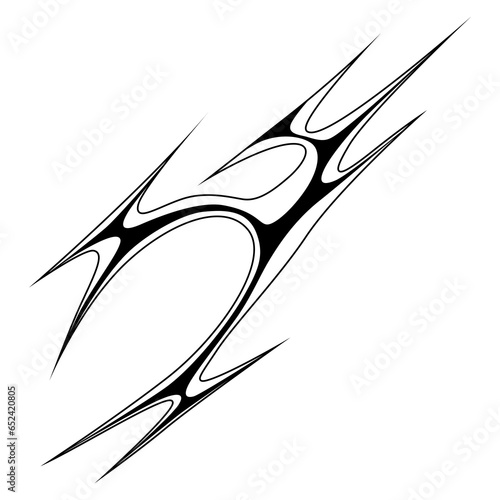 Cyber sigilism design. Neo tribal gothic style tattoo.