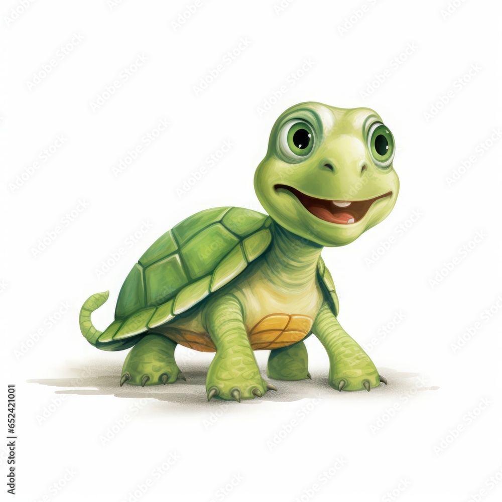 Fototapeta premium turtle drawing on a white background.