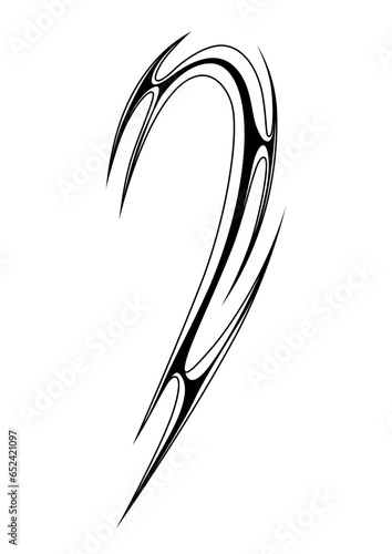 Cyber sigilism design. Neo tribal gothic style tattoo.