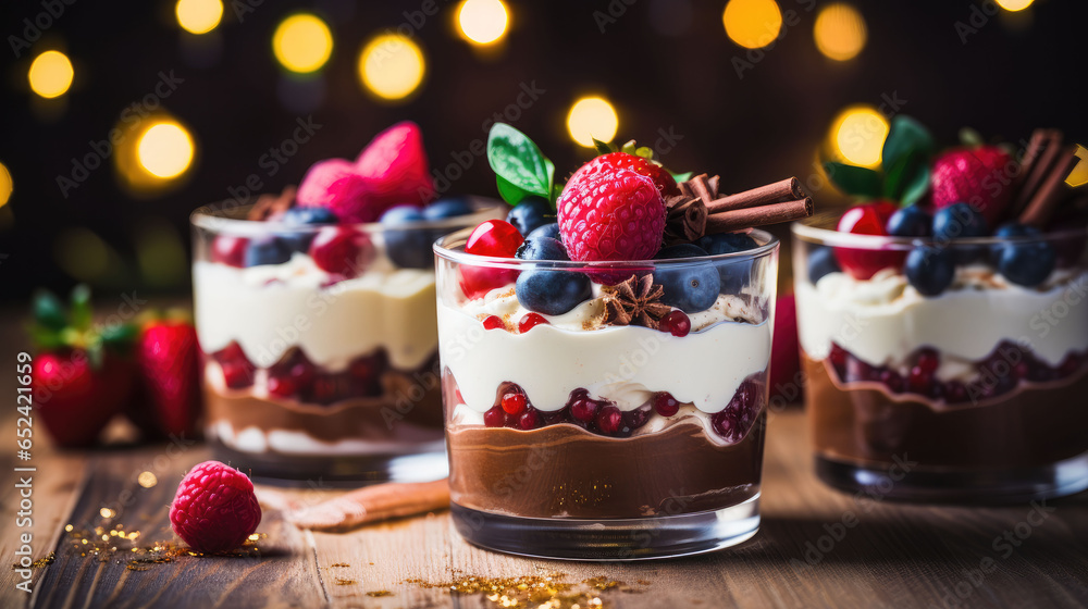 chocolate cake with berries Generative AI chocolate cake with berries Generative AI