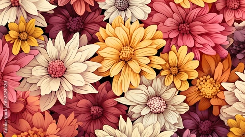  a bunch of flowers that are all different colors and sizes. generative ai