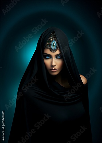 Very beautiful women with blue eyes and headscarves