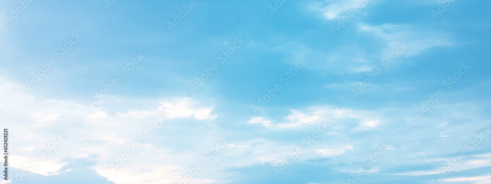 Obraz premium sunny sky blue light watercolor background. Aquarelle painting brush effect card paper textured canvas cloudy smoke space for text, entertaining card, template. aquamarine color graphics illustration
