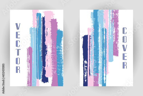 Couple of cover pages with vertical paintbrush stripes pattern.
