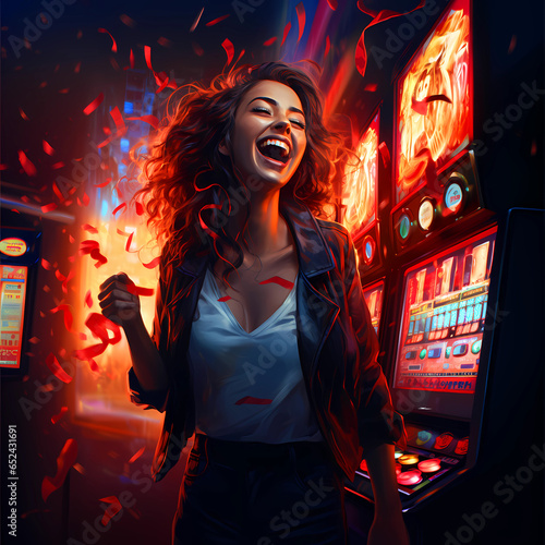 Illustration of entertainment and gambling in a luxury casino photo