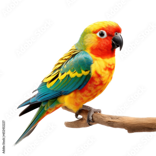 a Fig Parrot side view, in an isolated and transparent PNG in a Nature-themed, photorealistic illustration. Generative ai