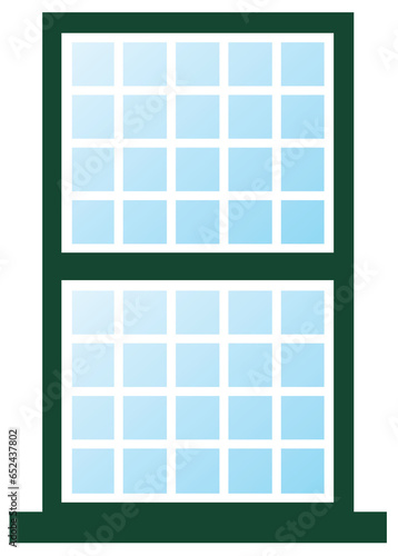Window with wooden frame