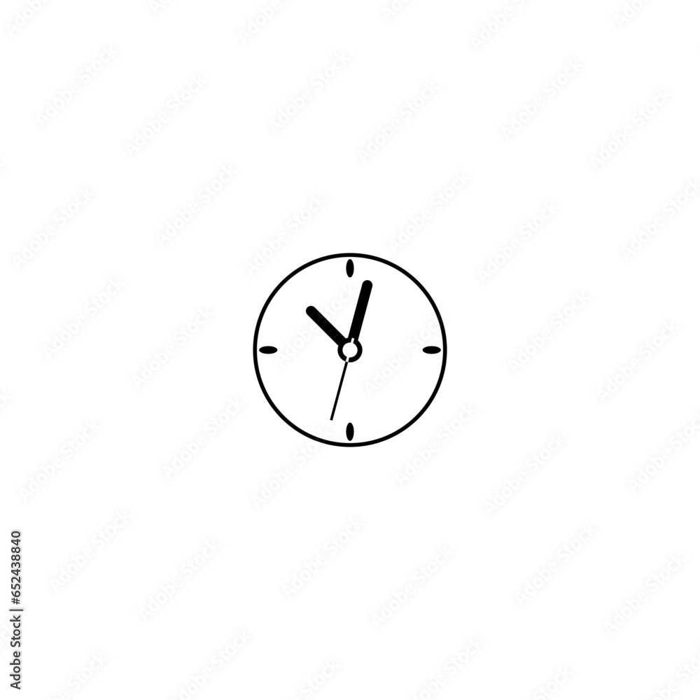 Clock icon simple symbol isolated on white background Clock icon simple symbol isolated on white background