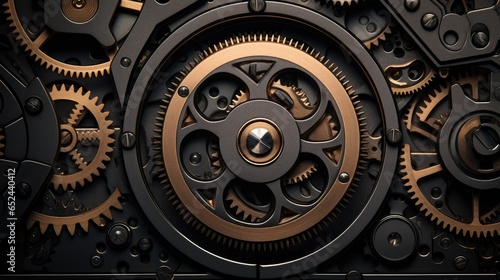 elegance of vintage engineering in an old mechanism set against a dark backdrop, showcasing the artistry of the past