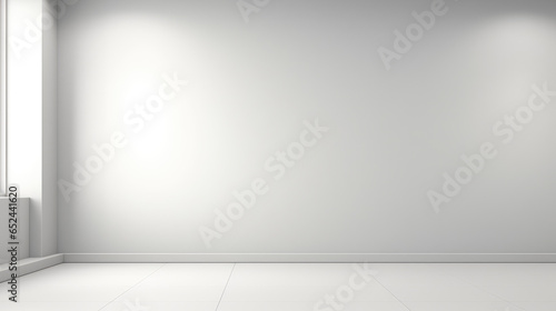 An empty, superflat light grey background with gentle light and shadows from windows, perfect for product presentations.Product Mockup