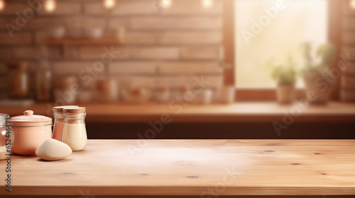 Blurred background with kitchen countertop