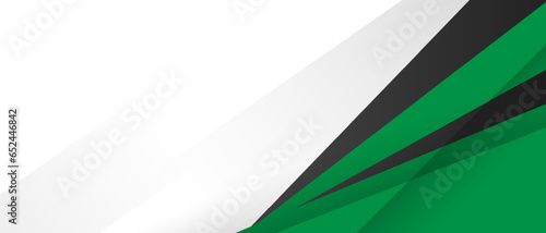 Abstract green black white banner background