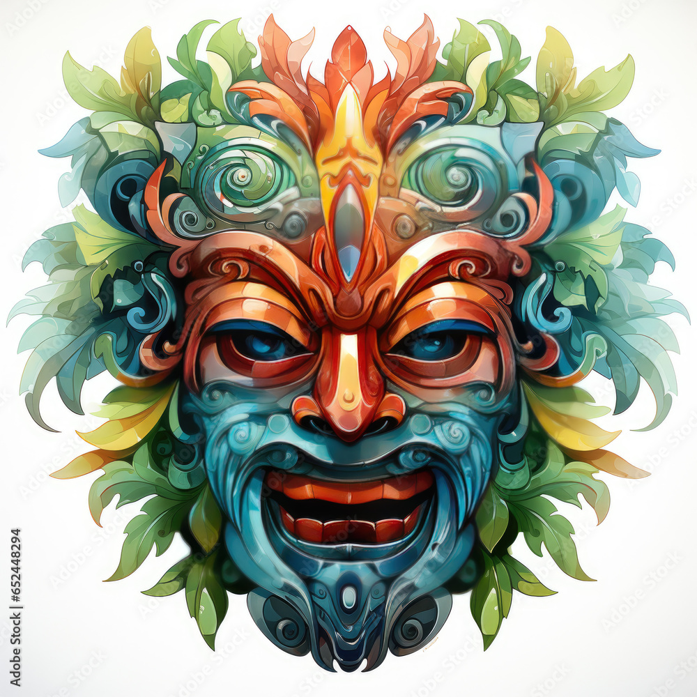 Tiki mask clipart, Generative Ai Tiki mask clipart, Generative Ai