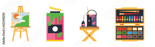 Art Tool and Object for Painting Vector Set