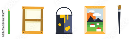 Art Tool and Object for Painting Vector Set