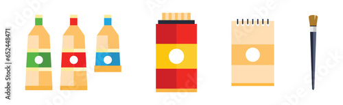 Art Tool and Object for Painting Vector Set