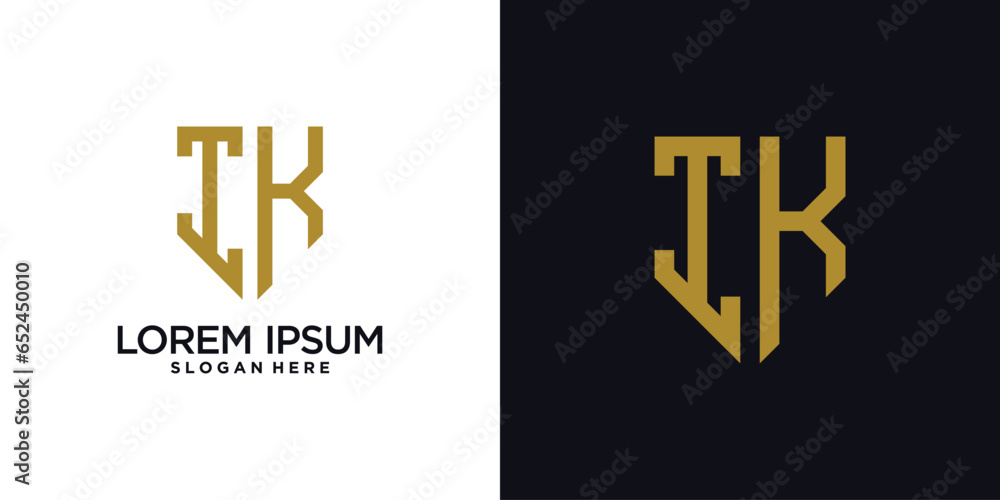 Obraz premium Monogram logo design initial letter i combined with shield element and creative concept