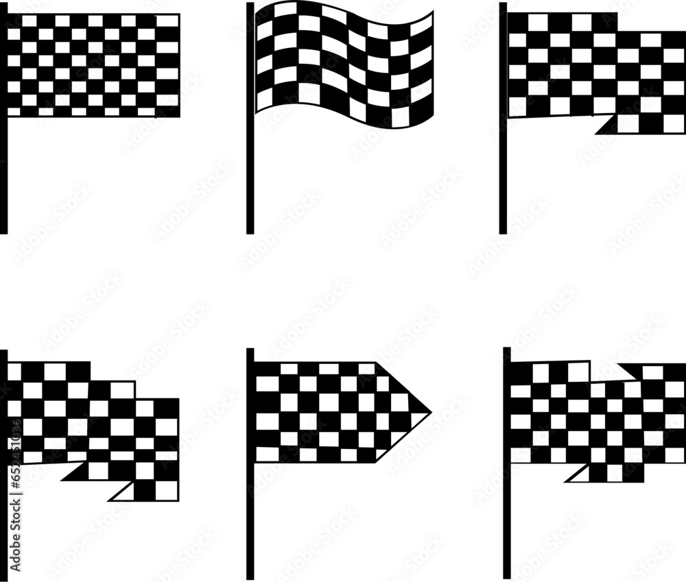 Vector black and white checkered auto racing flags and finishing tape ...