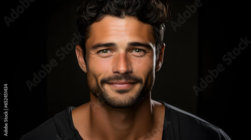Portrait of smiling man on the dark background