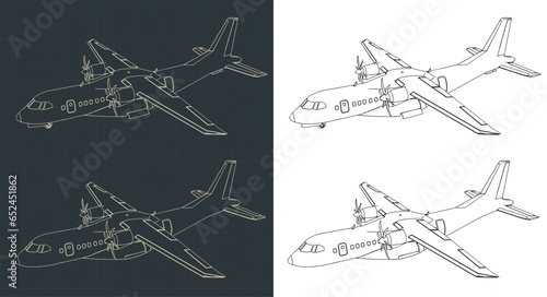Turboprop transport aircraft blueprints