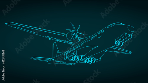 Turboprop transport aircraft illustration