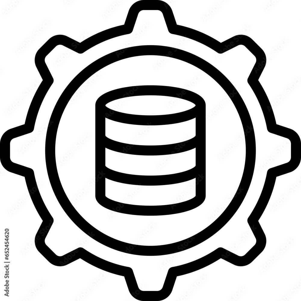 Database Management Gear Icon Database Management Gear Icon