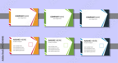 Orange  green  and blue  business card design. Simple or natural theme .double sided business card 