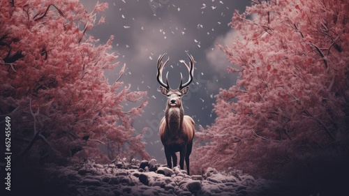A majestic deer in the heart of the enchanting forest