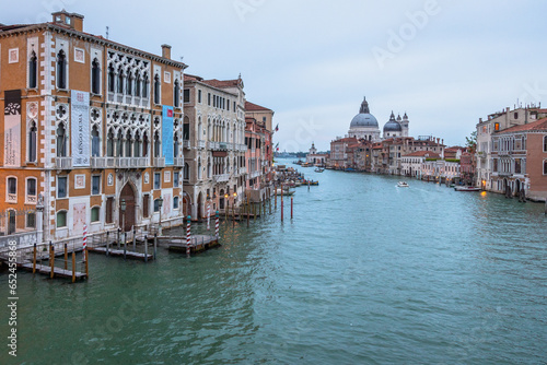 Exposure Exposure of the Grand Canal in Venice and its traffic, on a sunshiny day showing the pretty views of this magnificent city.