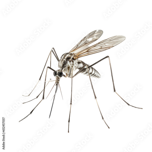 a mosquito insect, in a bug infested, plague and Virus-themed, photorealistic illustration in a transparent PNG, cutout, and isolated. generative ai