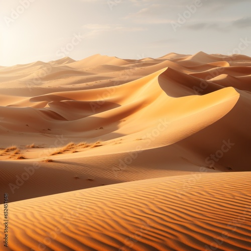Mysterious desert landscape with sand dunes