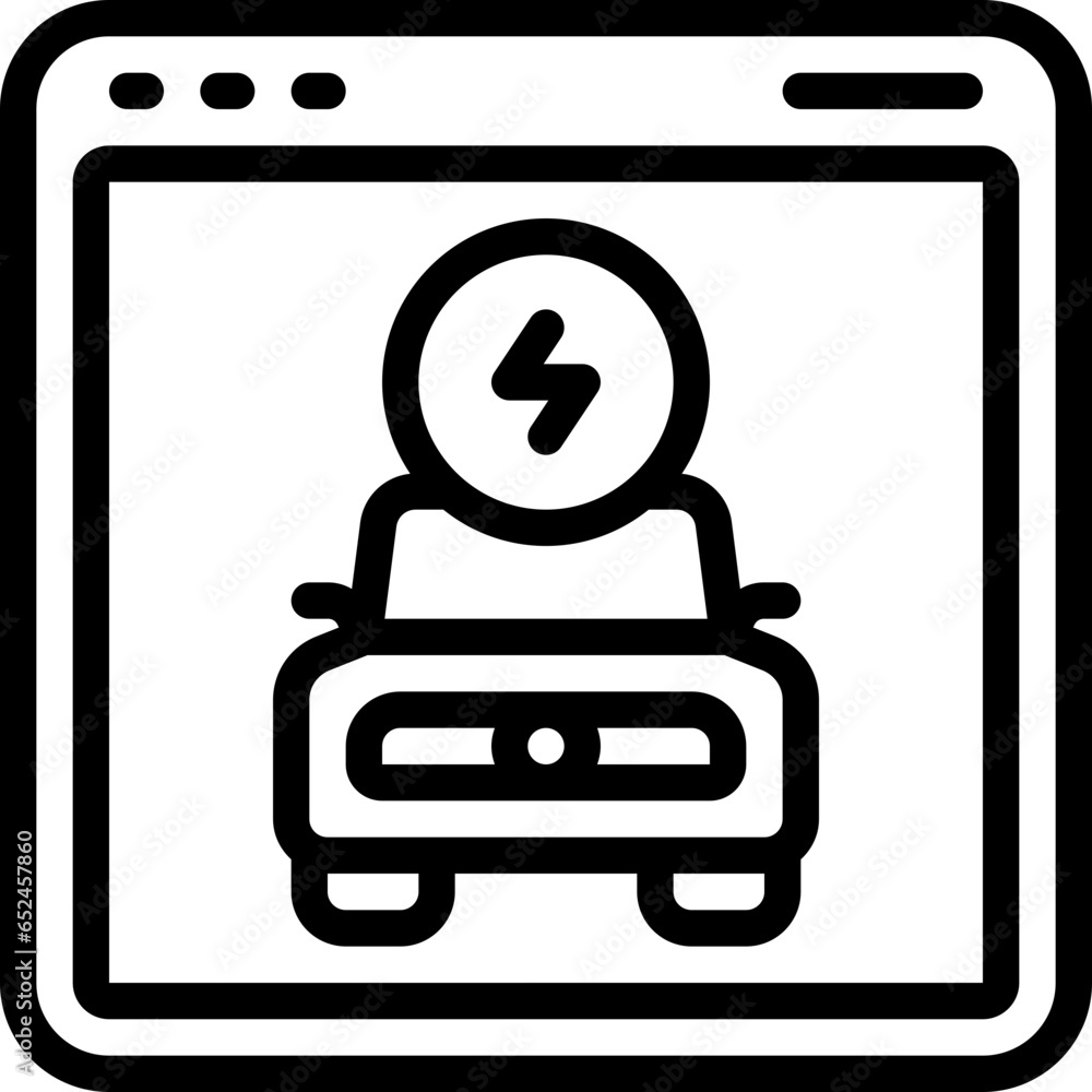 Electric Car Website Icon Electric Car Website Icon