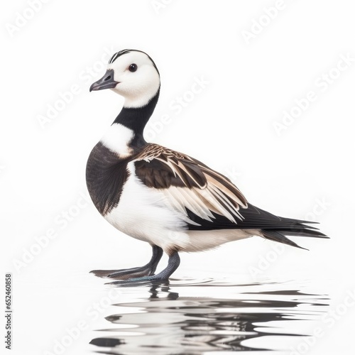 Long-tailed duck bird isolated on white background.