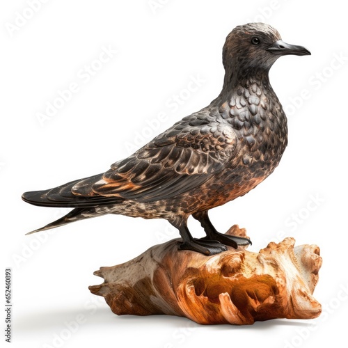 Mottled petrel bird isolated on white background.