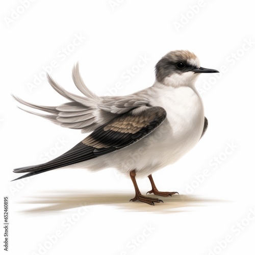 Murphys petrel bird isolated on white background.