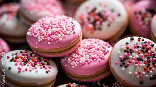 Valentine's Day-themed cookies with sprinkles