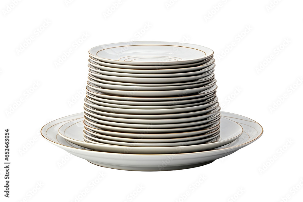 stack of plates isolated on white background